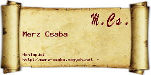 Merz Csaba névjegykártya